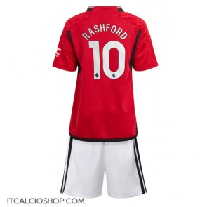 Manchester United Marcus Rashford #10 Prima Maglia Bambino 2023-24 Manica Corta (+ Pantaloni corti)
